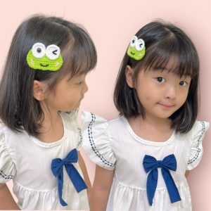 【手工鉤織造型別針/髮夾】萌趣登場!粉紅小熊(一對)